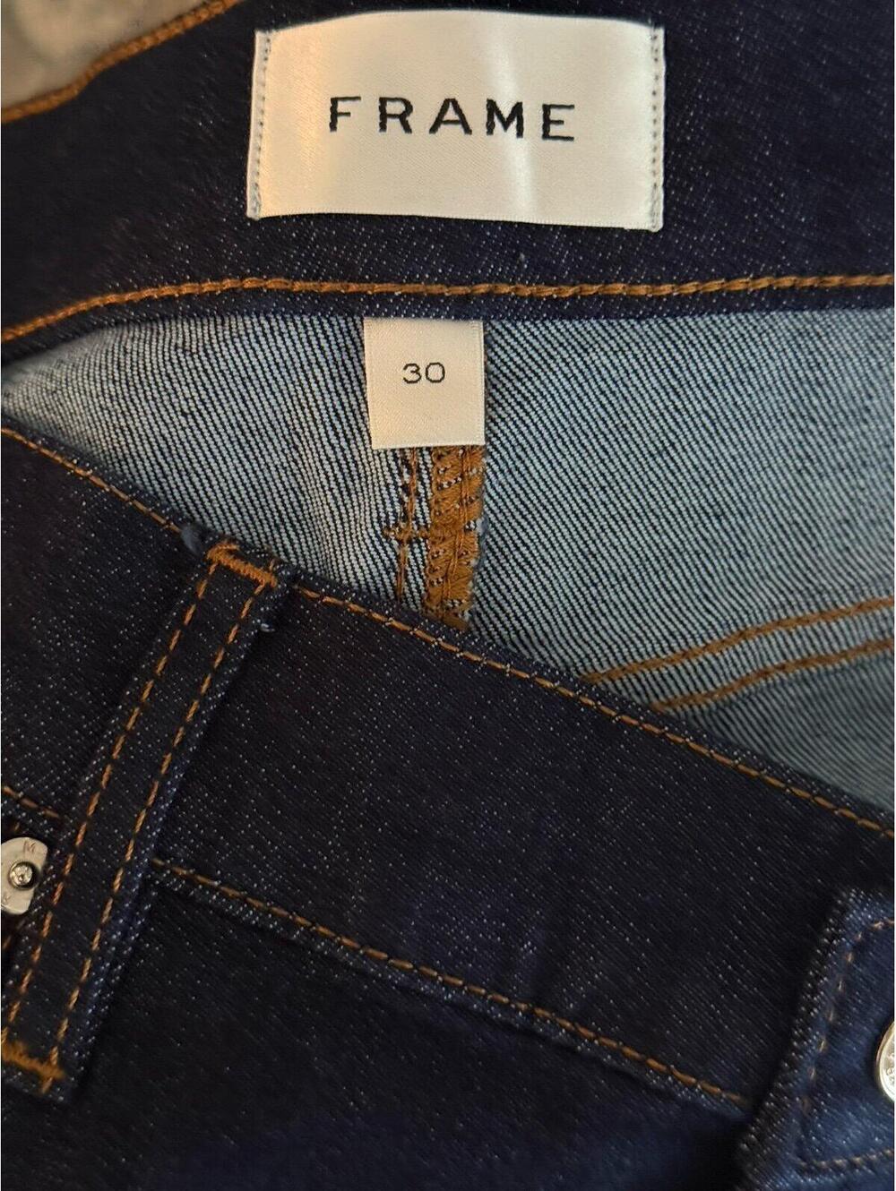 NWT FRAME Le Slim Palazzo Jeans Size 30 High Rise Wide Leg Dark Rinse MSRP $298 - Picture 6 of 8